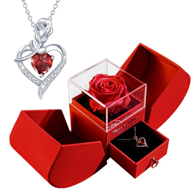 Lover Box With Infinite Rose And Necklace Set