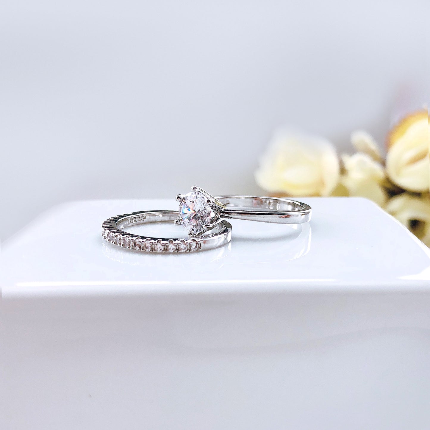 Luxecraft Ring Set Of 2 Diamond Rings