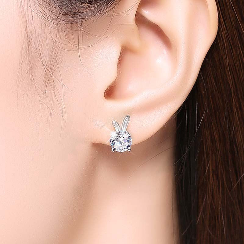 Female Moon Rabbit Luxury Earrings