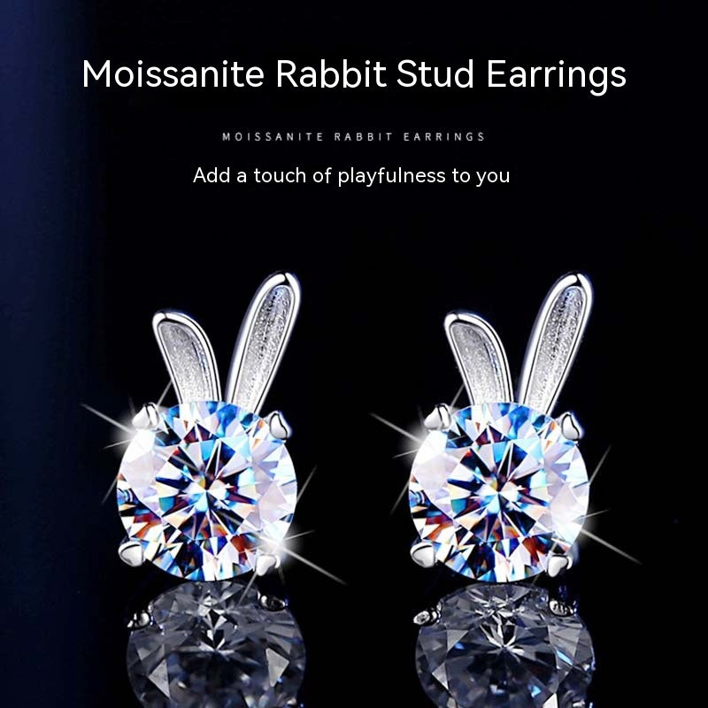 Female Moon Rabbit Luxury Earrings